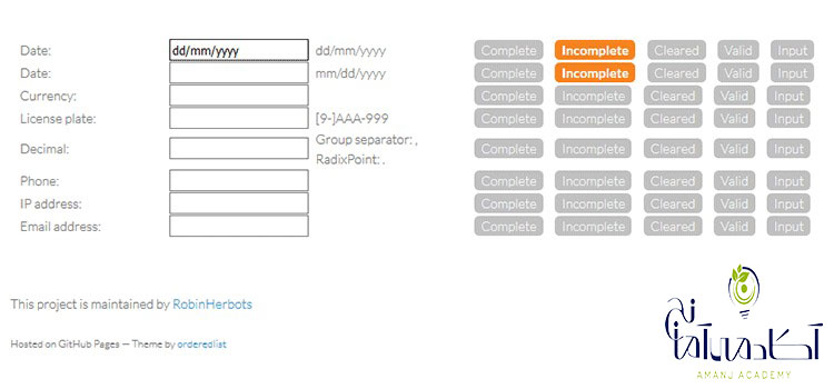 پلاگین اعتبار سنجی jQuery