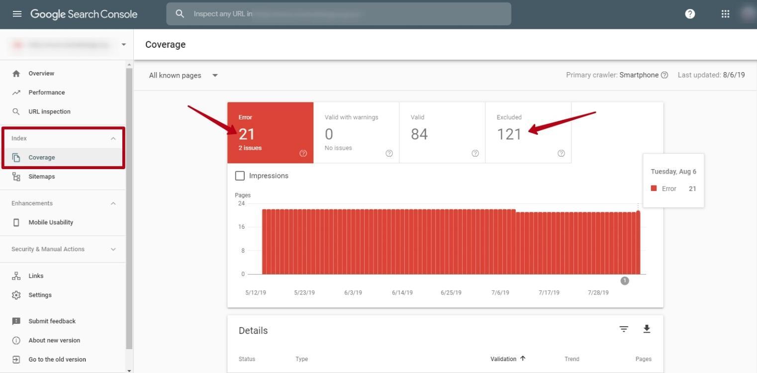 crawl errors in search console