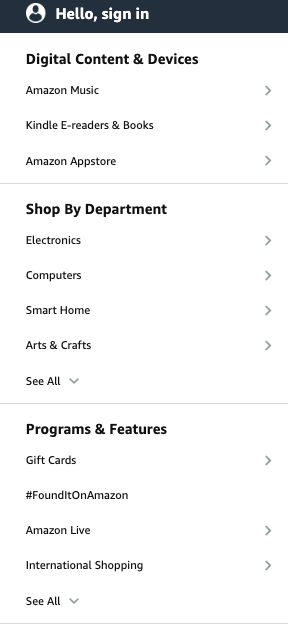 نمونه کاربرد قانون هیک در ui ux 