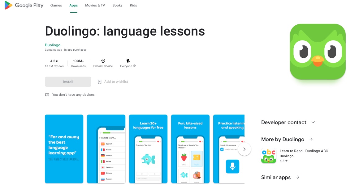 Kotlin app Duolingo 