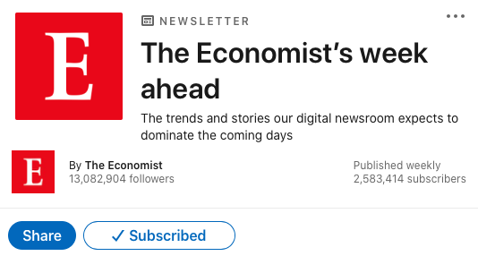 نمونه newsletter در لینکدین 