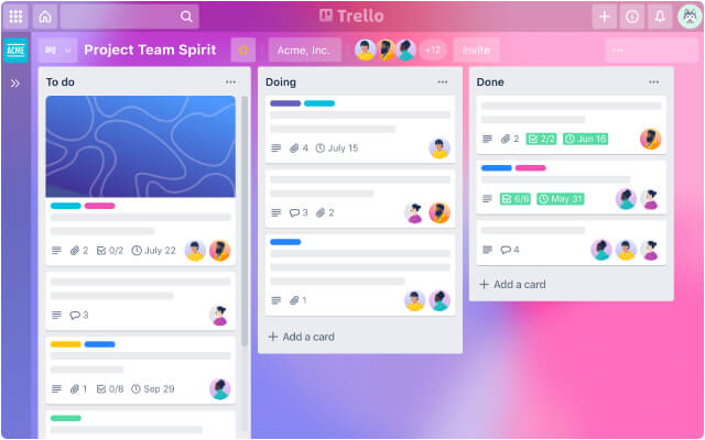 برنامه محتوایی در trello