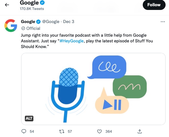 نمونه برای تجربه محتوا، اسکرین شات از linkedin of google 