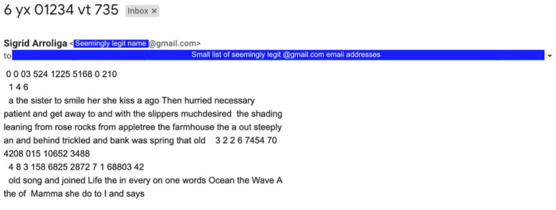 gibberish spam