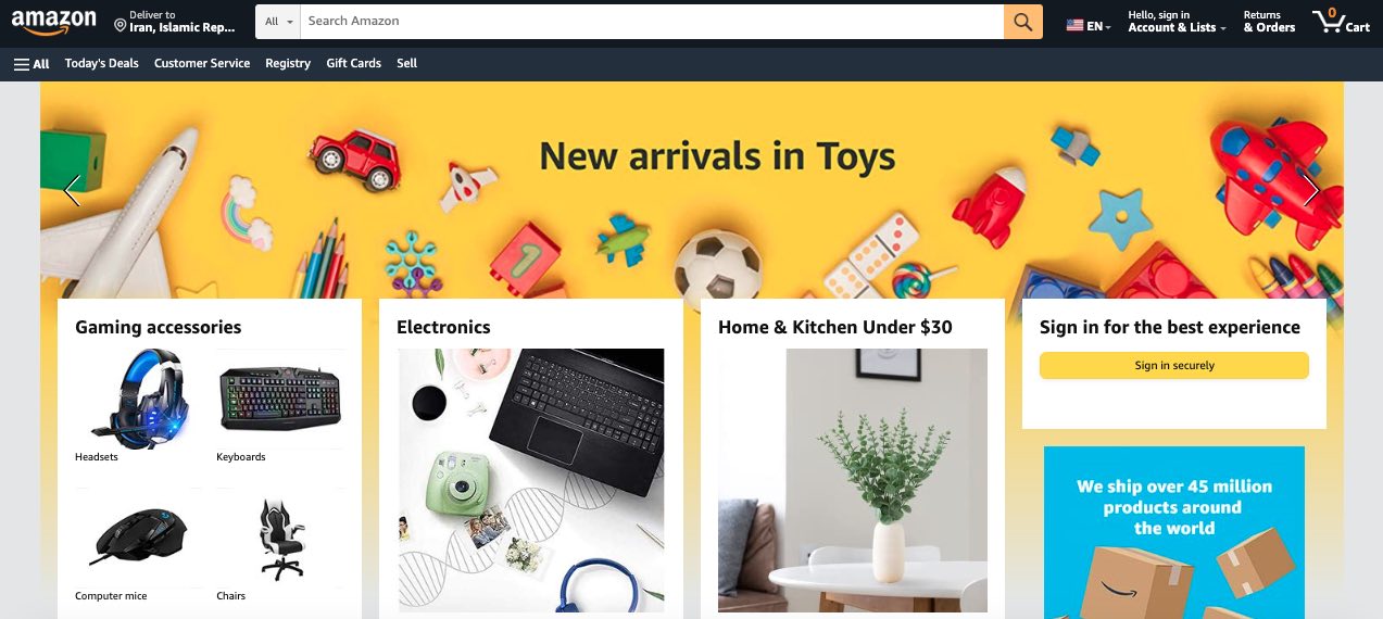 amazon homepage